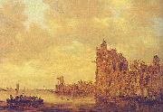 Jan van de Cappelle River Landscape with Pellekussenpoort, Utrecht and Gothic Choir Germany oil painting reproduction